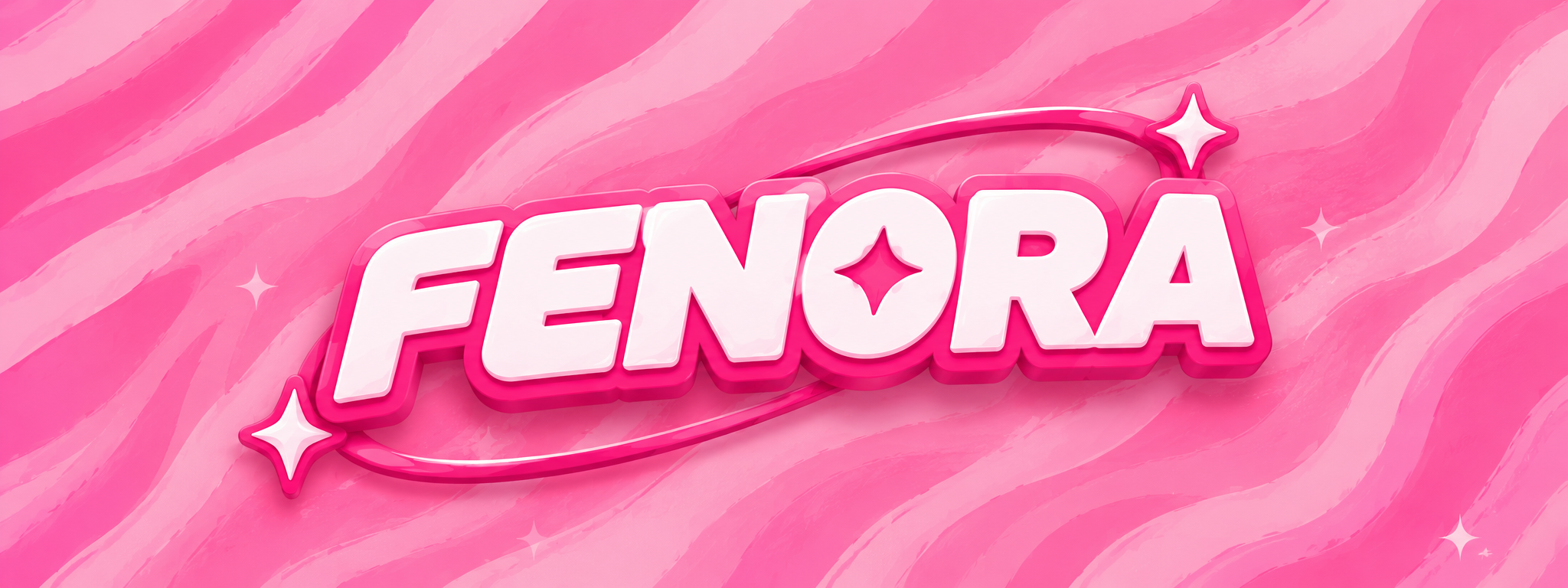 Logo Fenora em letras 3D rosa